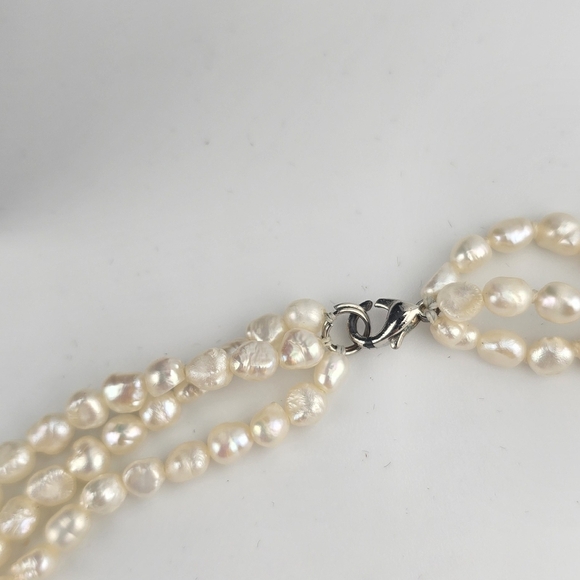 3-Strand Pearl & Amethyst Necklace and Bracelet Set – 18” & 8” - Picture 5 of 7